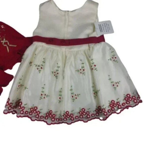 American Princess Floral Red and Ivory Dress Size 6M - Picture 11 of 12